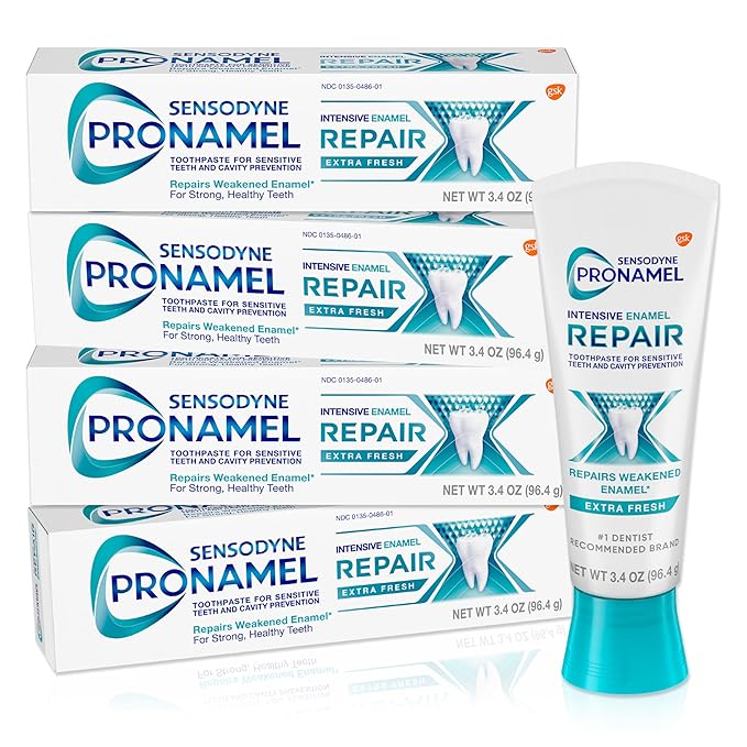 Sensodyne Pronamel Intensive Enamel Repair Toothpaste for Sensitive Teeth to Reharden and Strengthen Enamel Extra Fresh - 3.4 Ounces (Pack of 4)