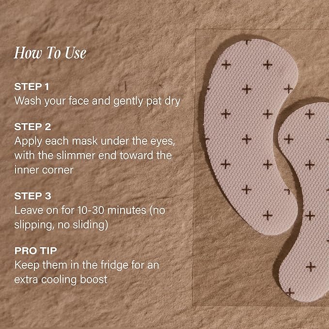 '+ Lux Unfiltered Cooling Under Eye Patches - Anti-Slip Caffeine Infused Korean Eye Mask - Reduces Puffiness Brightens &amp Hydrates Skin - Fragrance Free Vegan &amp Cruelty Free - 10 Count