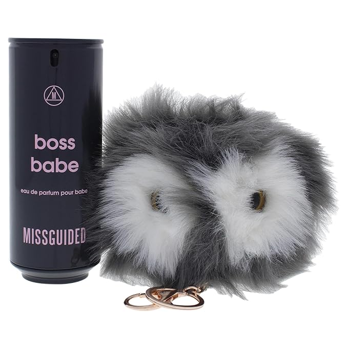 Missguided Boss Babe for Women - 2 Pc Gift Set 2.7oz EDP Spray Pom Pom Keyring