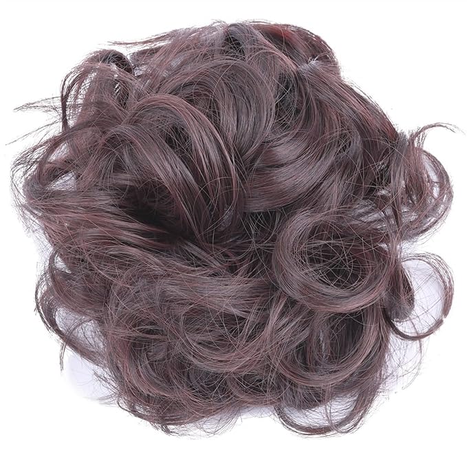 EARSHOT Hair Buns Hair Piece 1 Pack Synthetic Donut Bun Messy Bun Hair Slices Curly Wavy Headbands Women Bun Wig Synthetic Wig Hair Extensions Hair Accessories For Girls (Color : M2-33)