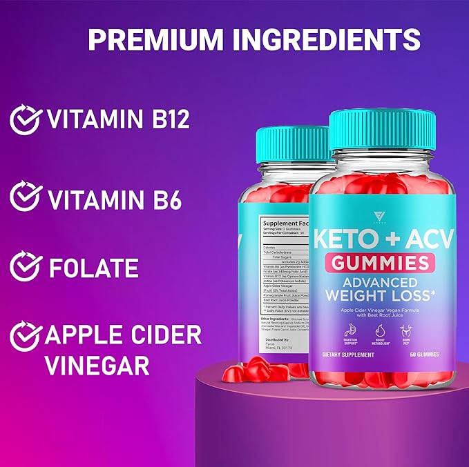 (3 Pack) Keto ACV Gummies Advanced Weight Loss ACV Keto Gummies for Weight Loss Women Men Keto + 1000MG Apple Cider Vinegar Advanced Fat Burn Dietary Support Gummy Supplement Formula (180 Gummies)