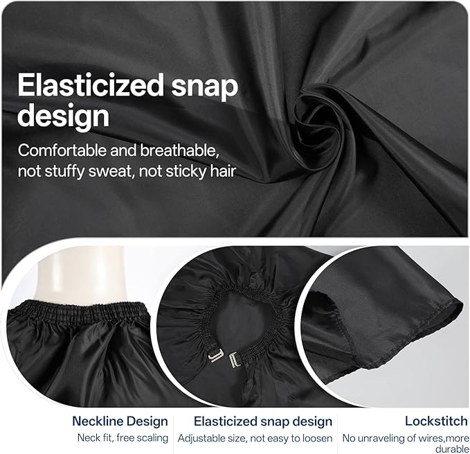 10 Pcs Barber Capes Professional Hair Cutting Capes for Adults Large Hair Cape for Haircuts with Adjustable Snap Closure Waterproof Salon Cape for Hairstylists Coloring and Styling (Black)