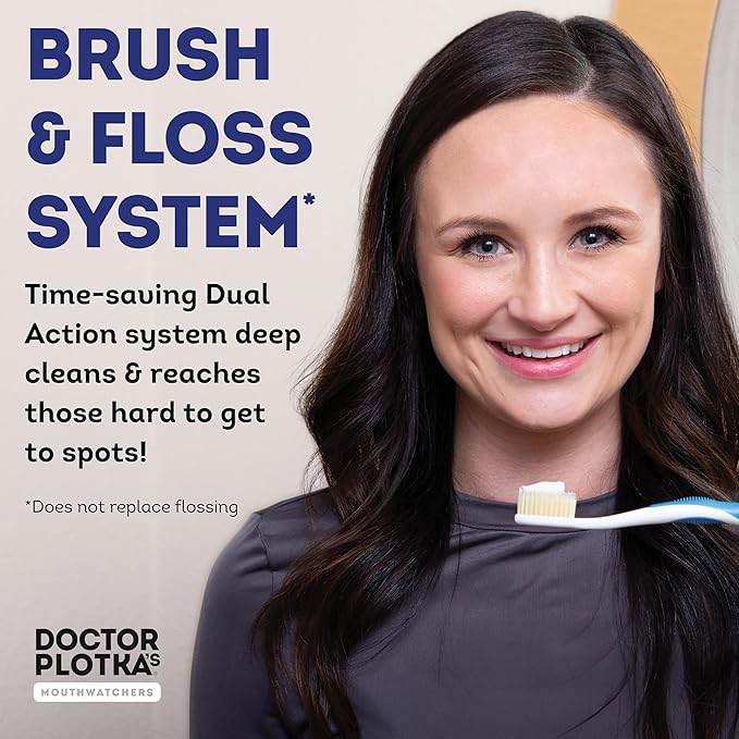 MOUTHWATCHERS Soft Flossing Toothbrushes Value Family Pack 4 Adult &amp 2 Kids Ultra Clean Manual Toothbrush Set for Sensitive Teeth &amp Gums by Dr. Plotka Assorted Colors