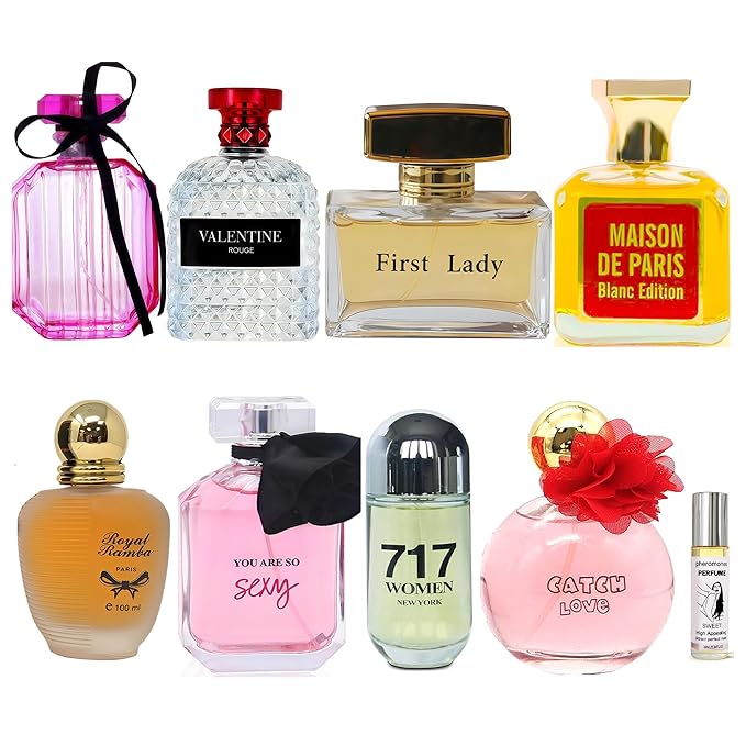 8-Piece Women's Perfume Collection with 10ml Rollerball EDP Set Variety of Long Lasting Fragrances for Women (combo J)