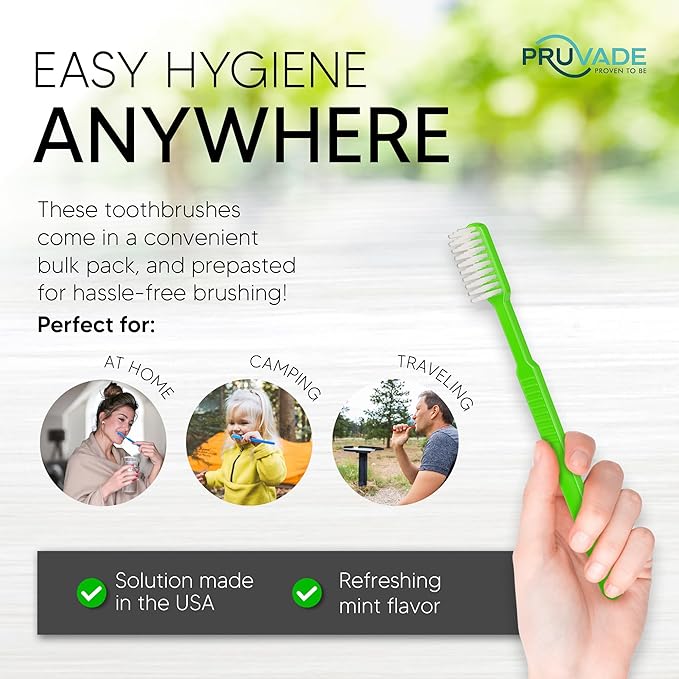 144 Pack Disposable Toothbrushes with Toothpaste Built in - Prepasted Toothbrushes Individually Wrapped |Single Use Waterless Tooth Brush with Soft Bristles for Hotel Camping Travel