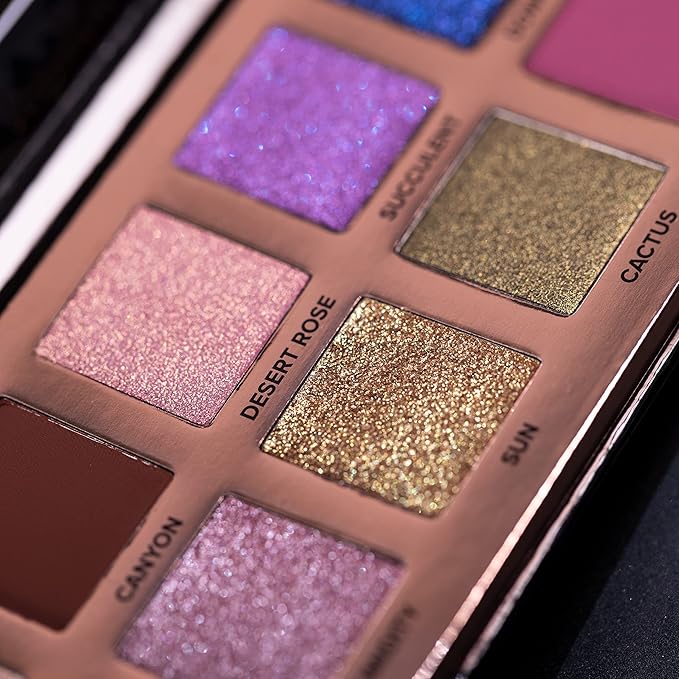 Whats Up Beauty - 3 Eyeshadow Palettes (Dragon Eye Desert Monsoon Geodes) Talc Free Clean Cruelty Free Made in Italy Sustainable Makeup