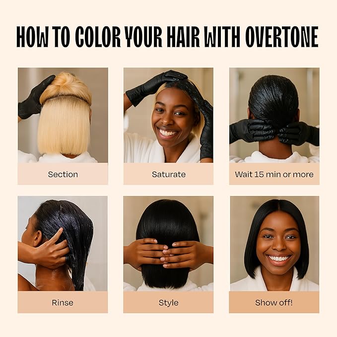 Overtone Semi Permanent Hair Color Conditioner Black Velvet 8 oz Nourishing Damage-Free Color Depositing Mask for All Hair Types with Shea Butter &amp Coconut Oil Vegan &amp Cruelty-Free
