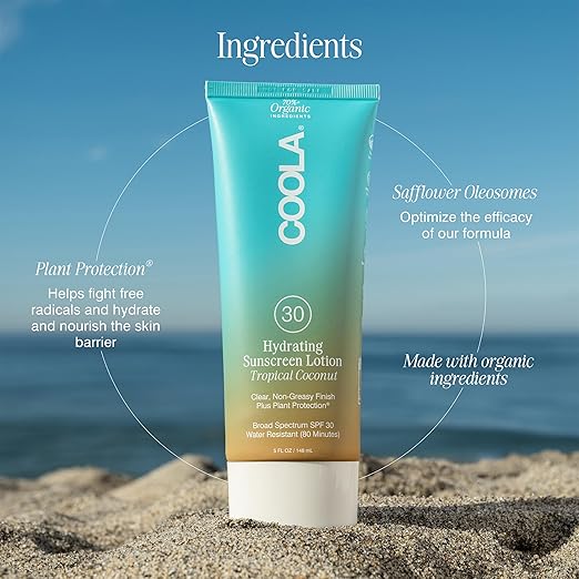 COOLA Organic Sunscreen SPF 30 Sunblock Body Lotion Dermatologist Tested Skin Care For Daily Protection Vegan And Gluten Free 5 Fl Oz