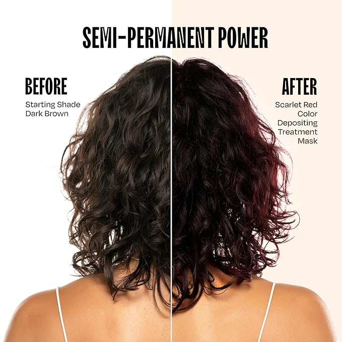 Overtone Semi Permanent Hair Color Conditioner Scarlet Red 8 oz Nourishing Damage-Free Color Depositing Mask for All Hair Types with Shea Butter &amp Coconut Oil Vegan &amp Cruelty-Free