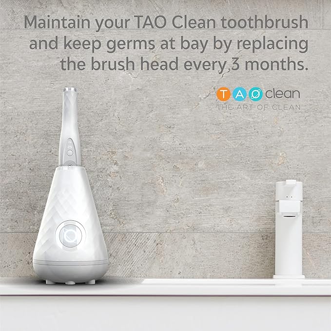 TAO Clean Sonic Electric Toothbrush Replacement Heads (3-Pack) ? Replacement Heads for the TAO Clean Electric Toothbrush and Docking Station White