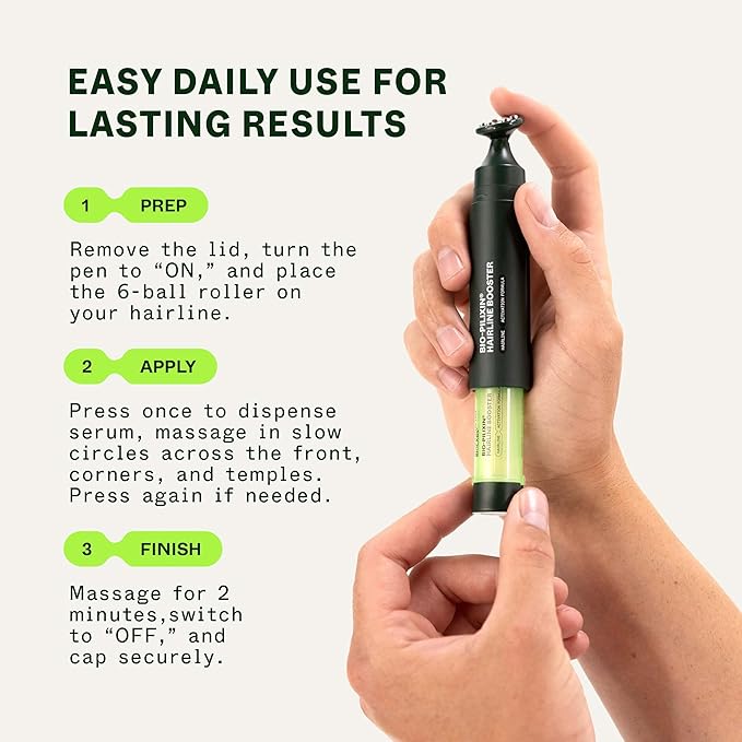 Scandinavian Biolabs Bio-Pilixin® Hairline Booster | Hair Activation Formula with a Massaging Applicator For Hairline Longevity Vegan 15 mL/ 0.5 oz