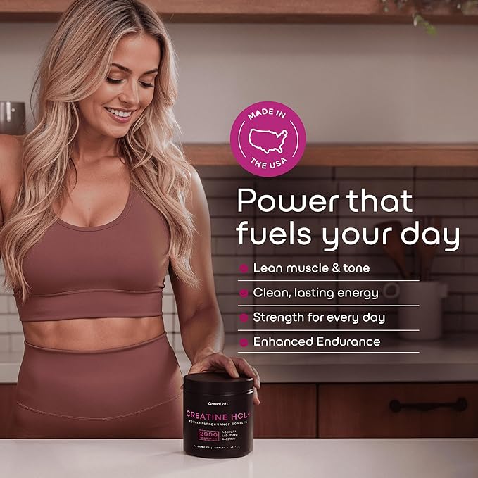 Creatine HCL+ 2000mg Female Performance Complex ? Sugar-Free Vegan Raspberry Flavor ? Chewable Gummies for Women 90 Count