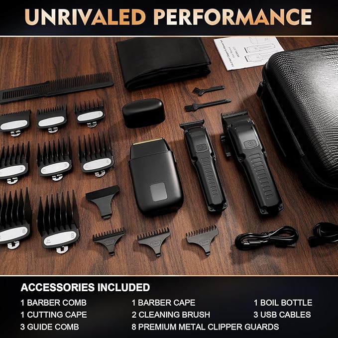 Professional Hair Clipper for Men 3 in 1 Hair Clipper Beard Trimmer and Electric Foil Shaver Set with LED Display Cordless Grooming Kit for Home Travel Barber Ideal Gift for Him