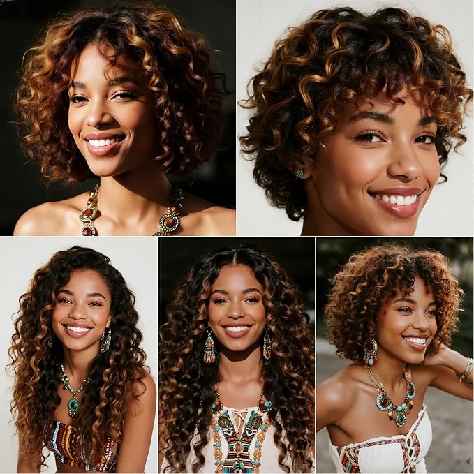 Highlight Deep Human Hair Bundles 16 18 20 Inch Brazilian Remy Virgin 10A Deep 3 Bundles Human Hair Hair Extensions Bundles P4/30 Highlight