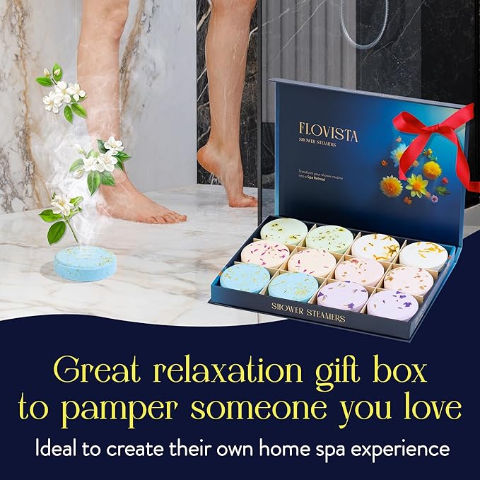 Gifts for Women Aromatherapy Shower Steamers ? 12-Pack Self Care &amp Spa Birthday Gifts for Women Relaxation &amp Stress Relief Bath Shower Bombs with Lavender &amp Eucalyptus Essential Oils
