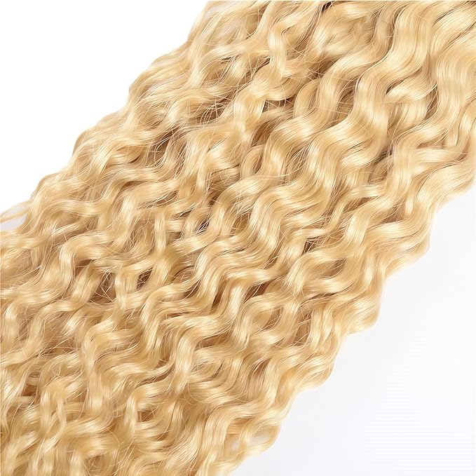 Blonde Curly Human Hair Bundles 14 16 18 Inch Brazilian Remy Virgin 10A Curly 3 Bundles Human Hair Hair Extensions Bundles 613 Color