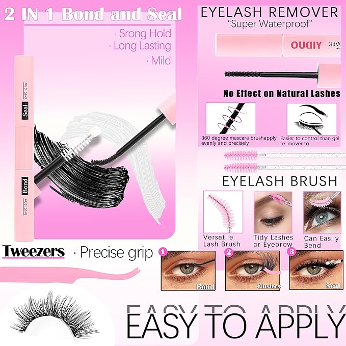 Lash Clusters Kit 6 Styles Bulk Packs Eyelash Extensions Volume/Manga/ultra/Dramatic with pikes Bottom Lashes Clusters Kit 5-20mm Wispy D Curl Individual Fake Eyelashes Kit DIY at Home Easily