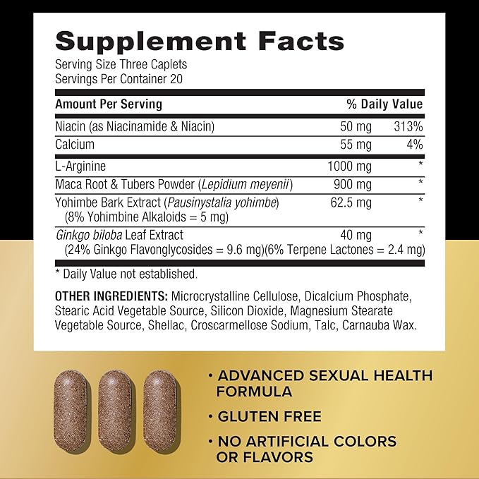 GNC Men's Maca Man 60 Caplets Fuels Nitric Oxide Production for Enhanced Blood Flow