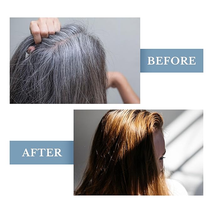 Natural Hair Dye Color Spray - Vegan Cruelty-Free Ammonia-Free Non-Toxic Permanent Brown Hair Color - 100% Gray Coverage with Organic Ingredients Safe for Pregnancy - 4 fl oz