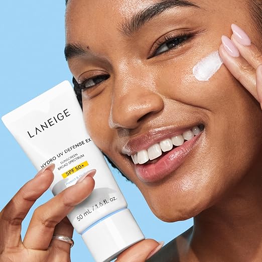 LANEIGE Hydro UV Defense Sunscreen SPF 50+: Hypoallergenic &amp Dermatologist-Tested Korean Broad Spectrum Sun Protection with No White Cast
