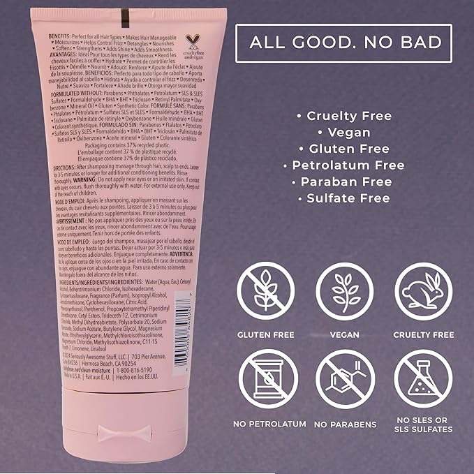 DAILY DOSE (2Pack 6oz Deep Conditioner Hair Mask/Masque - Treatment for Dry Damaged &amp Colored Treated Hair - Paraben Free Phthalates Free Vegan &amp Cruelty Free - for All Hair Types