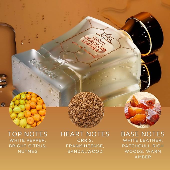 H HABIBI White Moroccan Leather Perfume for Men ? 2.5 oz (75ML) Long Lasting Arabian Cologne Spicy Woody Men Perfume Luxury Fragrance Gift for Special Occasions