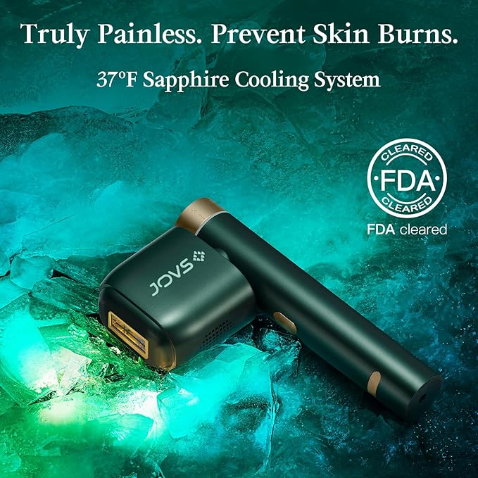 JOVS Laser Hair Removal [24J Energy] IPL Hair Removal for Women and Men 37°F Painless Sapphire Ice-Cooling Tech 6 Modes for Whole Body Hair Removal Device 2 in 1 Skin Rejuvenation 330° Rotation