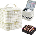 CTWWFS Nail Polish Organizer and Nail Lamp Case Nail Kit Organizer Holds 30 Bottles (15ml - 0.5 fl.oz) and a Nail Lamp Nail Polish Carrying Case with Manicure Tools Storage Sections (A-White)