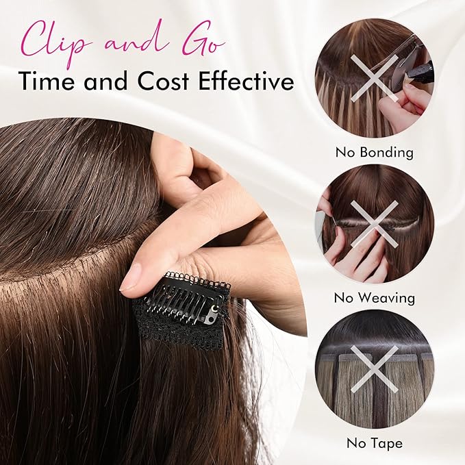 REECHO Clip in Hair Extensions 5PCS Blonde Hair Extensions 24 Thick Long Loose Waves hair extensions HE002 Invisible Lace Weft Natural Soft Hairpieces for Women ? Dark Ash Blonde