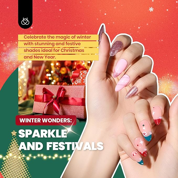 Beetles Gel Nail Polish Kit with U V Light - 68 Pcs 35 Colors Pink Glitter Nude Gel Polish Set Vivid Seasons with Base Matte&ampGlossy Top Coat Home DIY Nail Stuff Art Set Gifts for Women Teens Girls