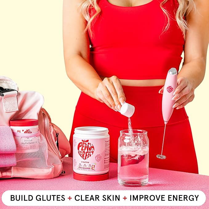 Peach Perfect Creatine Monohydrate Powder Glute Builder Creatine for Women with Collagen BCAAs 5g Vegan Micronized Creatine per Serving for Energy Muscle Support 30 SVG Peach Flavor