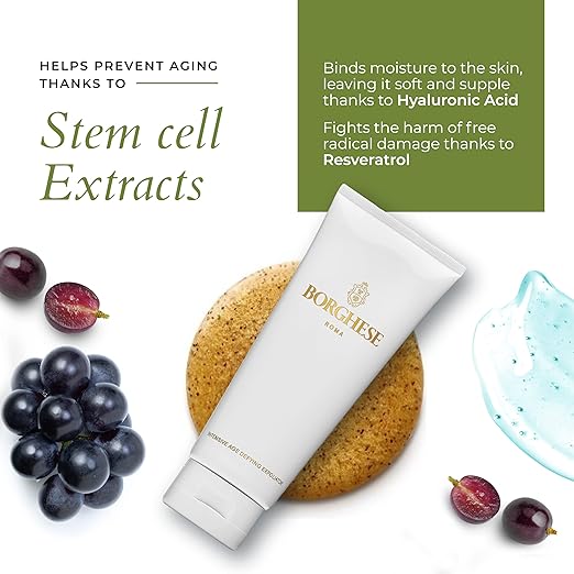 Borghese Intensive Age Defying Exfoliator - Weekly Foaming Facial Exfoliator Scrub with Peptides &amp Hyaluronic Acid for Smooth Skin for All Skin Types
