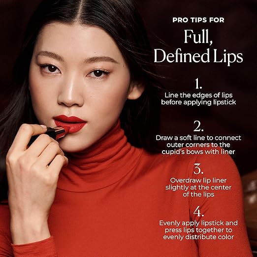 Laura Mercier Caviar Perfecting Lip Liner Pencil 16HR Longwear Comfortable Non-Dragging Application Feather and Water-Proof Infused with French Hyaluronic Acid and Vitamin E