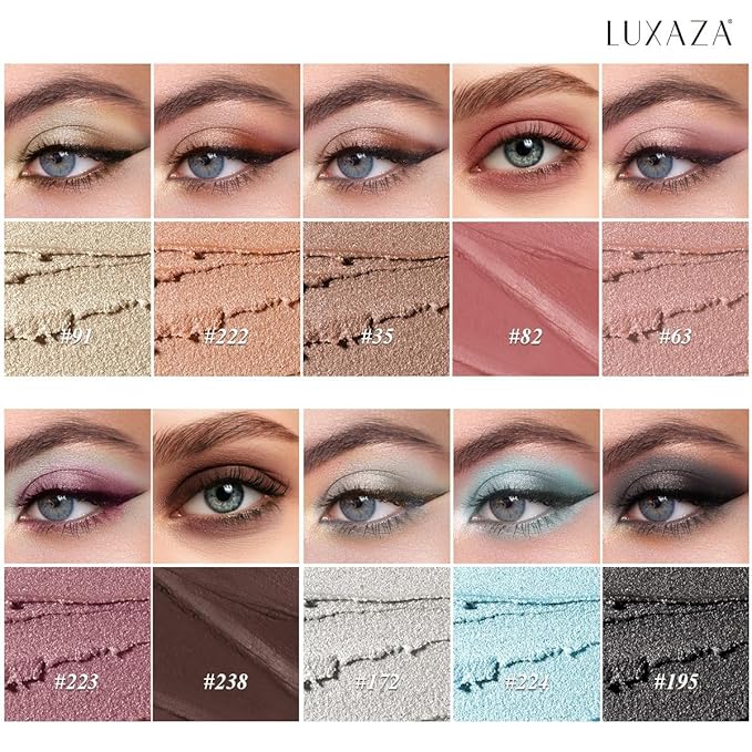 Blue Eyeshadow Stick Makeup Set 10PCS Neutral Shimmer And Matte Cream Eye Shadow Palette Metallic Bronze Smoky Eyeliner Brightener Crayon Pencil Kit Ideal Gift for Women -Mint Chocolate