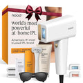 Nood??NEW Flasher Pro Kit ? IPL Laser Hair Removal Device for Women &amp Men + Refillable 5-Blade Shaving Razor Kit + Exfoliating Buff Bar + Hydrating Shave Lube + After Shave Serum ? Gloss White