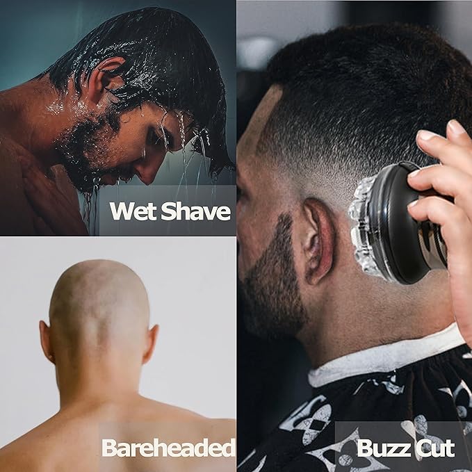 KEMEI Professional Hair Clippers for Men Automatic Circular Hair Trimmer Cordless Self-Haircut Kit with LED Display KM-887 Silvery