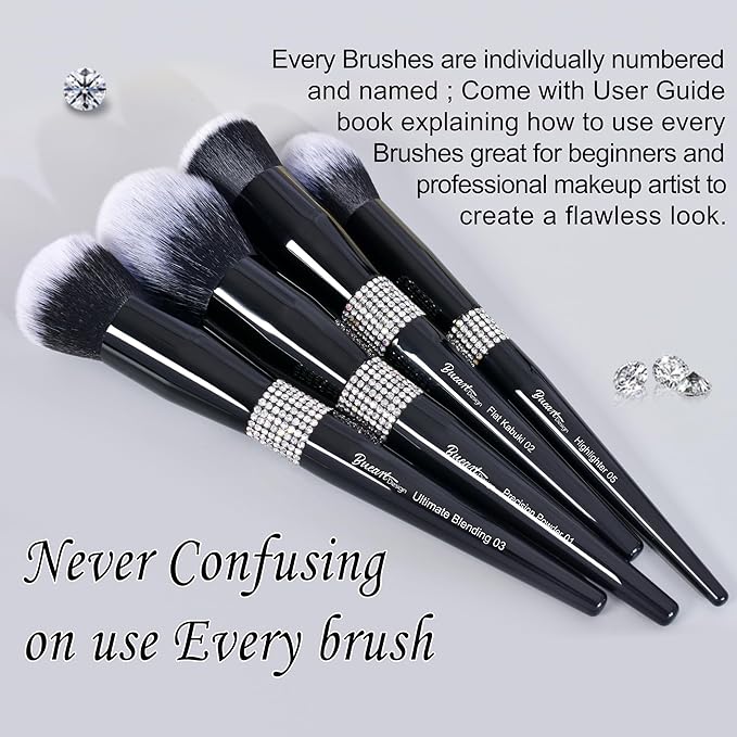 Bueart Design 16Pcs Makeup Brushes Set with Classic HolderPremium Ultra Soft Professional Make up Brushes for FoundationBlushPowderHighlighterContourEyeshadow