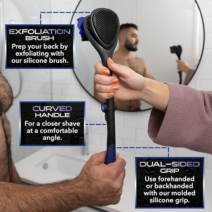baKblade 3.0 Stealth Back Shaver ? 23 Handle ? Includes 3 Extra Blade Refills ? Pain-Free Shave for Men