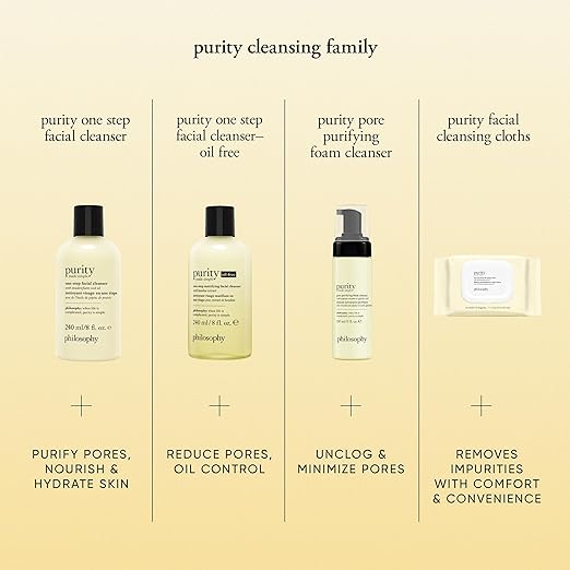 philosophy purity made simple one-step facial cleanser- with meadowfoam seed oil gently cleanses &amp melts away dirt oil &amp stubborn makeup paraben-free face wash