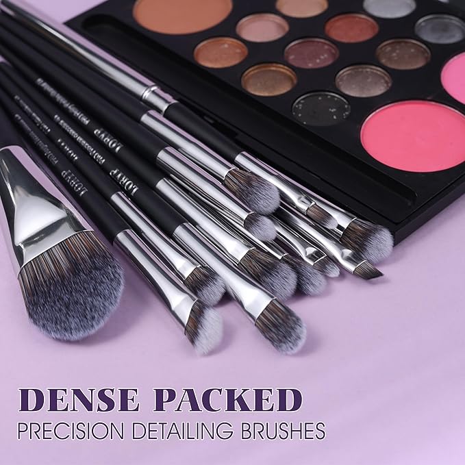 LORYP Professional Makeup Brushes Set 32Pcs Matte Black Cosmetic Brush Kit for All Face &amp Eye of Soft Vegan Synthetic Hair for Artists &amp Enthusiasts