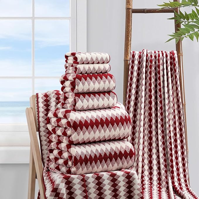 8 Piece Bathroom Towel Set |2 Oversized Bath Towels2 Hand Towels4 Washcloths| 600GSM Soft Hotel Towel Set Large Bath Sheet for BathroomHighly Absorbent Quick Dry Bath Towel CollectionsBurgundy