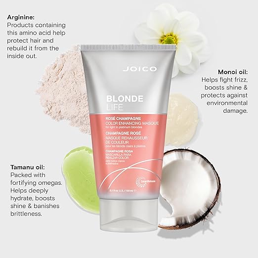 Joico Blonde Life Color Enhancing Masque | For Blonde Hair | Color Depositing Treatment | Maintain Unique Blonde Tones | Fortified With Monoi &amp Tamanu Oil