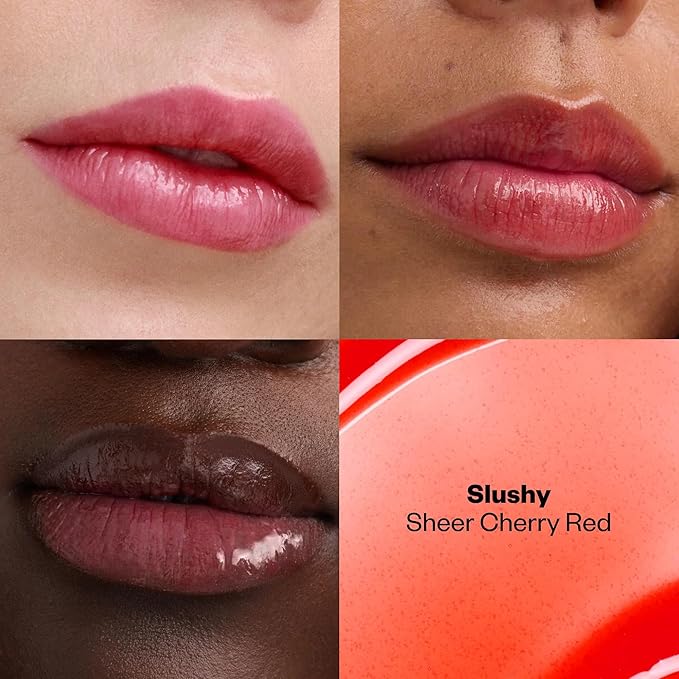 Kosas Wet Lip Oil Gloss ? Plumping Peptide Lip Treatment Gloss in Sheer Cherry Red Hydrating with Hyaluronic Acid Peptides &amp Plant Oils Non-Sticky Vegan Clean Beauty Lip Gloss (Slushy) 0.15 o