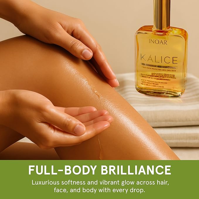 INOAR Kalice ?leo Essential Oil Blend Multi-Purpose Moisturizing &amp Regenerating Serum for Hair Face &amp Body 3.4 fl oz