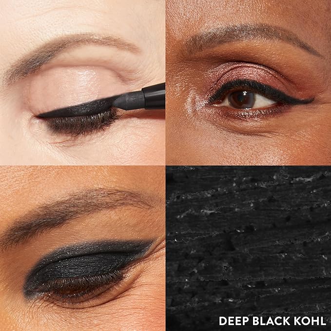 LAURA GELLER NEW YORK Kajal Longwear Kohl Eyeliner Pencil with Caffeine Smooth &amp Blendable Makeup Deep Black