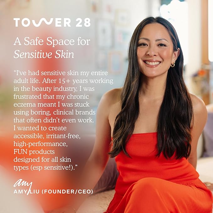 Tower 28 SOS Daily Rescue Facial Spray for Sensitive Skin Hypochlorous Acid Spray Helps Reduce Redness and Breakouts Full Size Toner for Face 4 FL Oz
