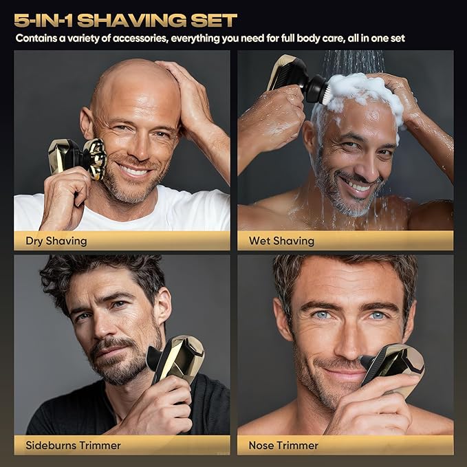 Electric Shaver for Women Electric Razor with 7D Magnetic Shaver Heads Wet Dry Waterproof Bald Head Trimmer Kit for Women &amp Men Nose Ear Hair Trimmer USB Rechargeable Clippers Purple