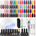 Morovan Gel Nail Polish Kit with UV Light: 36 Colors Gel Nail Polish Set with Pure Gillter Gel Polish Soak Off Gel Nail Kit Contain Base &amp Top Coat Nail Polish Starter Kit
