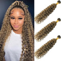 Highlight Curly Human Hair Bundles 10 12 14 Inch Curly 3 Brazilian Remy Virgin 10A Bundles Human Hair Hair Extensions Bundles P4/27 Highlight