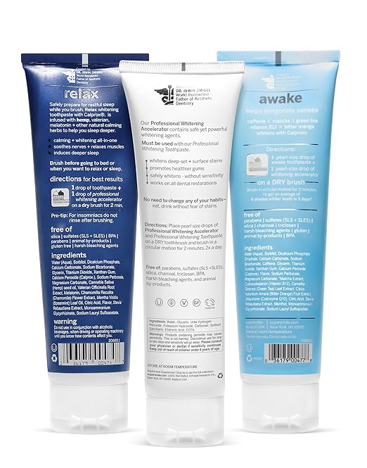 Supersmile Awake/Relax ? Fluoride Free Toothpaste for Visibly Whiter Teeth and an Energizing Start to The Day ? Whitens Up to 6 Shades 4.2 oz